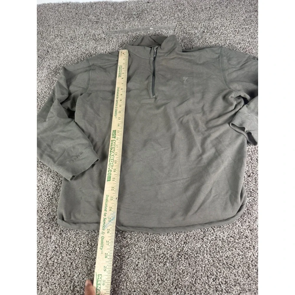 Ashworth Weather Systems Mens‎ XL Qtr Zip Pullover Olive Green Performance Top
